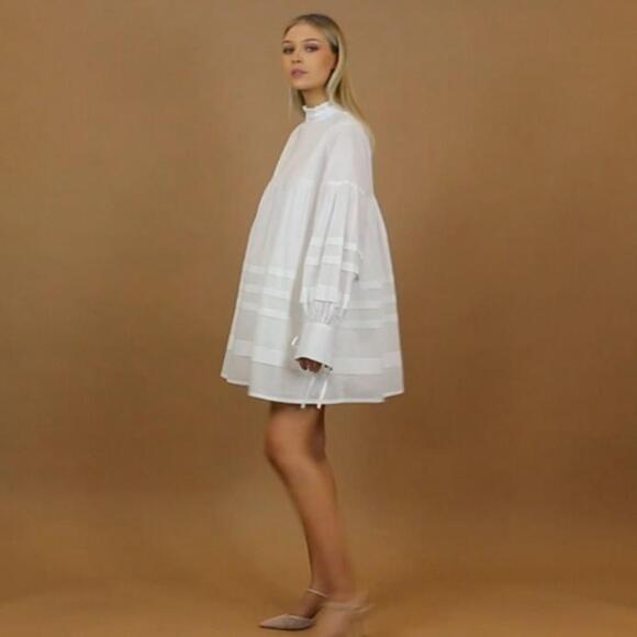 hilary macmillan LAYERED TURTLENECK TUNIC top size medium cotton poplin - Picture 7 of 11